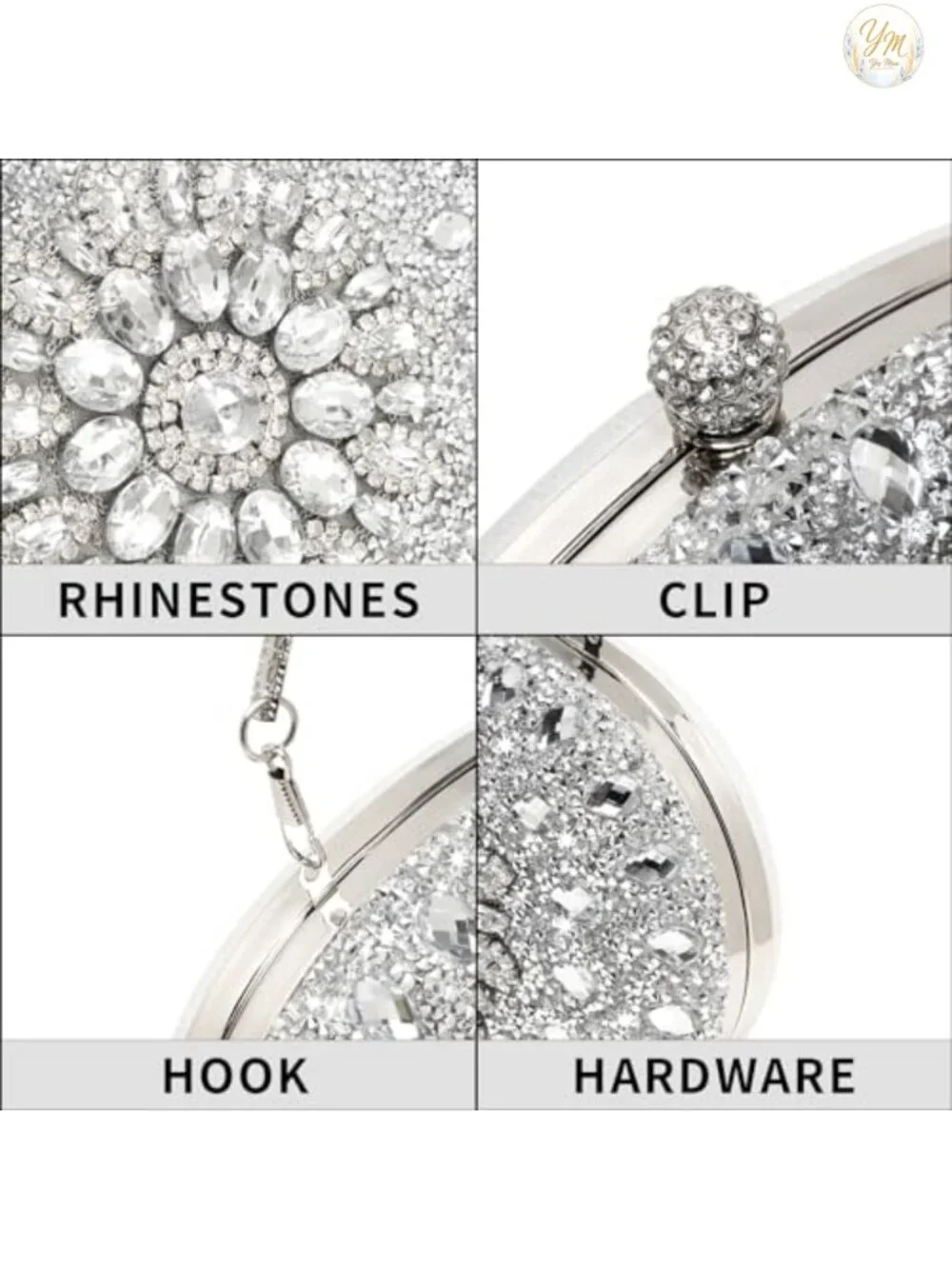 Sparkling Rhinestone Clutch Evening Bag Luxury Handbag Wedding Party Purse